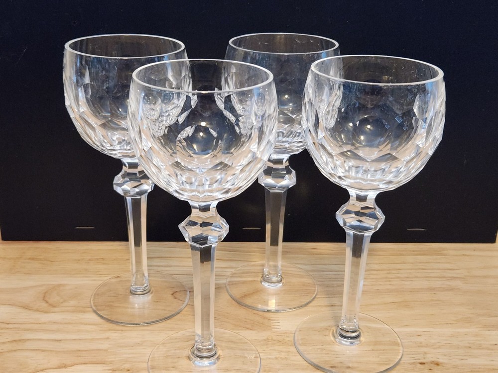 Set Of 4 Waterford Curraghmore Goblet Wine Hock Glass 7 1/2” Tall