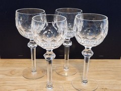 Set Of 4 Waterford Curraghmore Goblet Wine Hock Glass 7 1/2” Tall