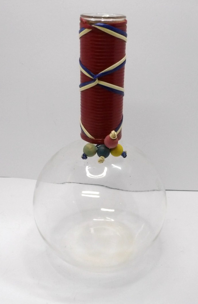 Pyrex Weico Vintage Glass Wrapped Neck Carafe Cruet Wine Coffee Bottle