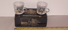 KOSTA CRYSTAL TWO SWEDISH PUNSCHGLASSES DESIGN NO. 29075, in ORIGINAL BOX; NICE!