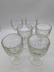 6 Libbey Hoffman House 12oz Clear Glass Goblets 5212 Vintage Beer Schooner Heavy