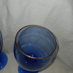 Vintage Libbey Cobalt Blue Wine Glasses Water Goblets. Set Of 2. Brand New