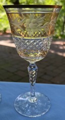 WOW! Ebeling & Reuss Marchionesse Topaz Yellow Cut to Clear Water Goblet Glass