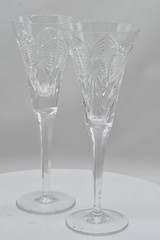 Vintage Waterford Millennium Collection Happiness SFL3 Pair Of Toasting Flutes