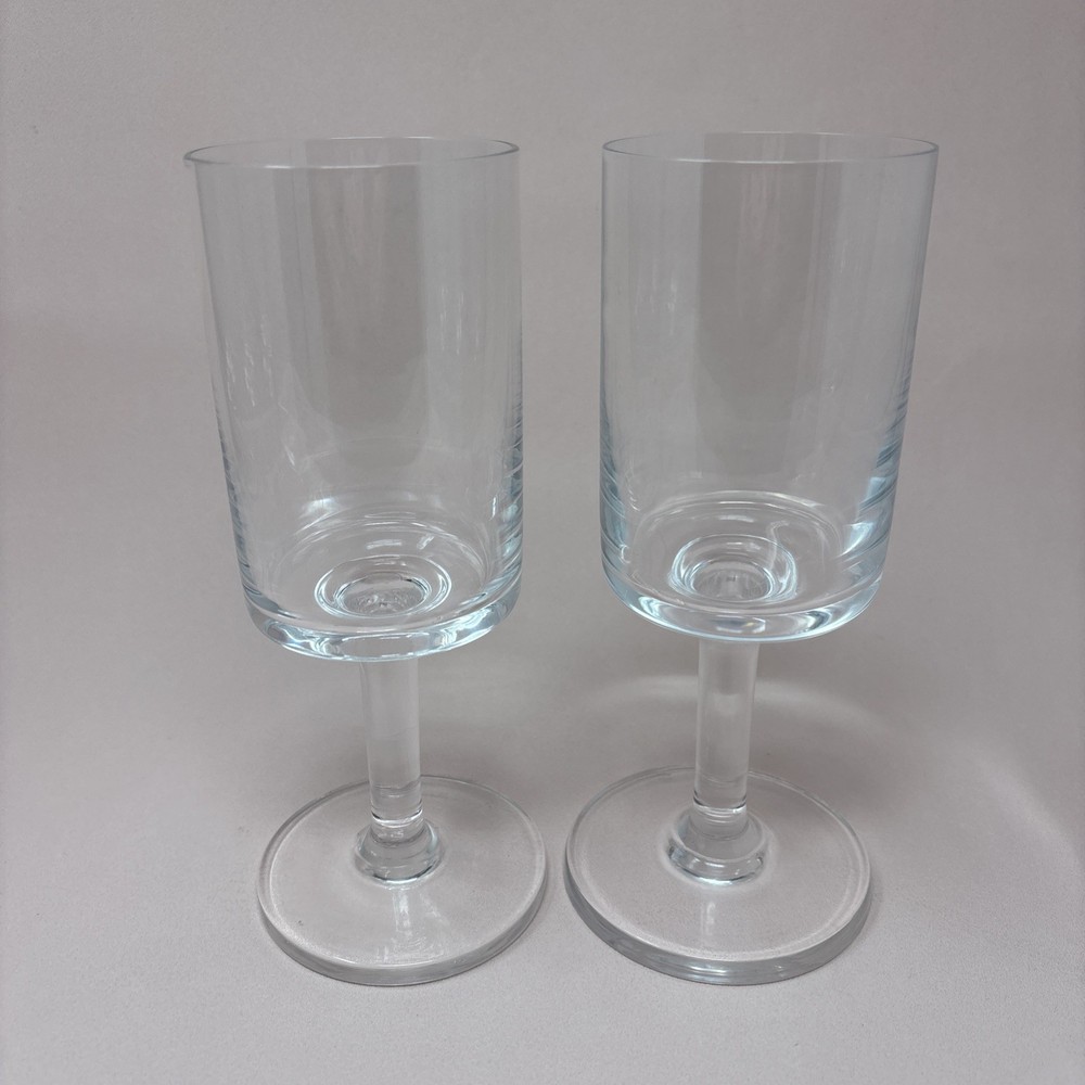 2 VTG Dansk Karin Water Goblets 7 7/8” Blown Glass Crystal MCM Kelly Simpson EUC