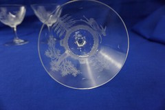 Hunt Safari Animal Scenes-(6) Tall Sherbet Champagne Glasses, 4½» -LOT C (B61)