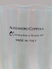 Alessandro Coppola Murano Glass Tumblers Set of 2 Blue Hand Blown Italy New