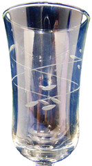 4 Libbey Interlude Parfait Glasses Smooth Stem Gray Cut Swirl Leaves 1968- (A)