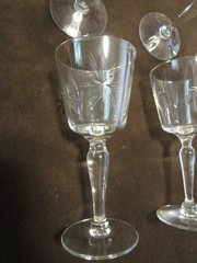 Vintage Tiffin Glass Stem 6-cordial Goblets 6-Point Starburst Tiffin 5″ T 1960s