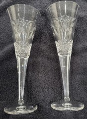 Waterford Crystal Millenium Collection Toasting Flutes Peace Pair Angel