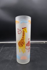 Vtg Libbey Frosted Collins Iced Tea Glass Circus Glass Giraffe Carousel VGC HTF