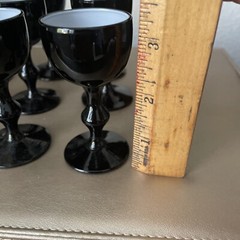 VTG Carlo Moretti Set 10 Glasses Black White Shot Cordial Liquor MCM Italy GUC