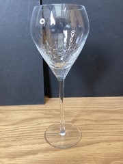 Vintage Pier 1 Reflections Crackle Glass Clear Wine Glass 10” Tall in EUC