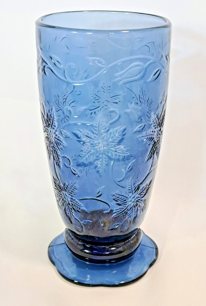 VTG Princess House Fantasia Sapphire 20 OZ Footed Tumbler