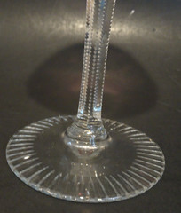 Nachtmann Wine Goblet Cranberry Pink Cut to Clear Crystal 7 3/4″ tall