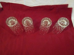 Gorham King Edward Highball Crystal Glasses with Textured Foot – Set of 4