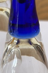 Vintage Set of 4 Blown Glass Cordial Liquor Glasses Long Stem in Glass Holder