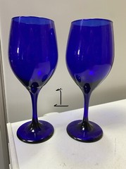 Vintage Libbey Cobalt Blue Premier Wine Goblets. 8 3/8”Tall. 14.5 oz