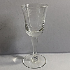 Vintage Sasaki Etched Wheat Crystal Cordial Drambuie Glasses 1 Oz Clear 4″ Set 4