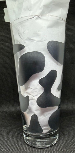 Ritzenhoff DIETER SIEGER DESIGN Milk Glass Black Cow Print Germany Modern – VTG