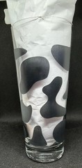 Ritzenhoff DIETER SIEGER DESIGN Milk Glass Black Cow Print Germany Modern – VTG