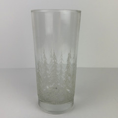 Vintage Libbey Frosted Pine Glass Tumbler Textured Raised 6.25″ Tall