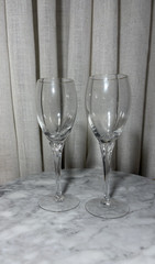 Vintage Gorham Andante Gold Trim White Wine Glasses 7 1/2″ Pair