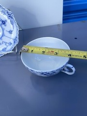 ROYAL COPENHAGEN 5 Pc Place Settings: Blue Fluted Full Lace 2nd Store Display