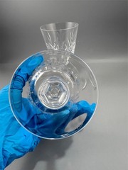 Val St Lambert Crystal Rochelle Wine Goblet Glasses 6″ Set of 2