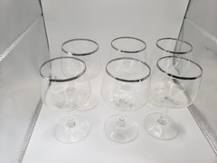 Vintage Schott-Zwiesel Europe Platinum Glasses With Silvet Trim. Set Of 6