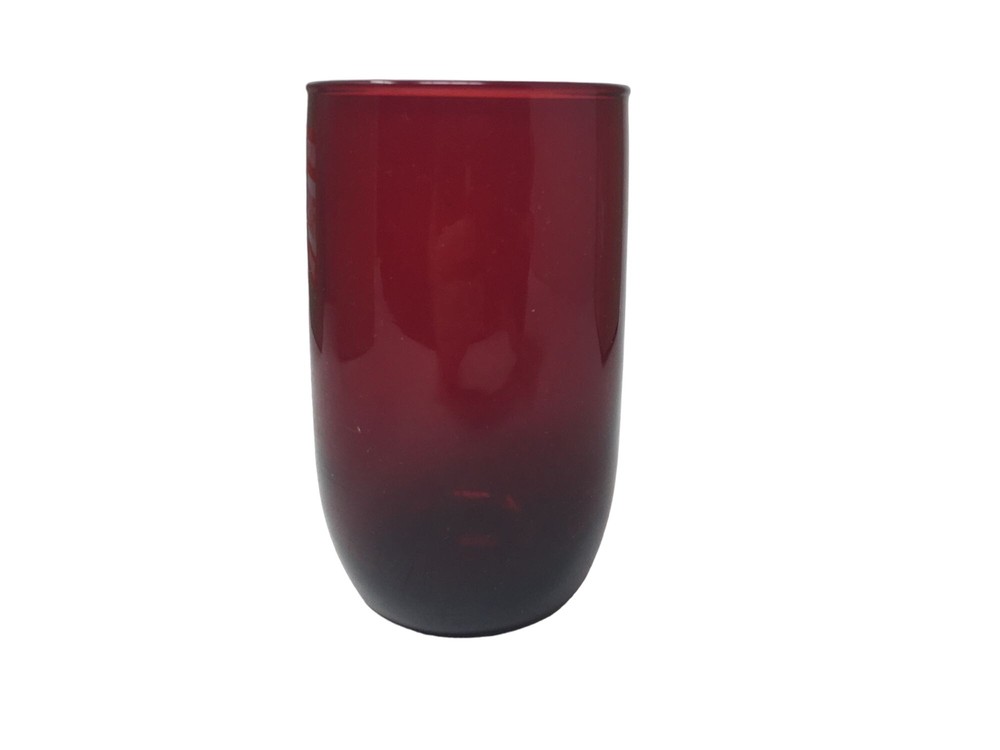 Vintage Anchor Hocking Small Dark Red Drinking Glass – about 4.5» tall