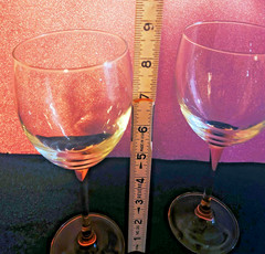 Set of 2 Vintage Luminarc France Pink Rose Stem Wine Glasses