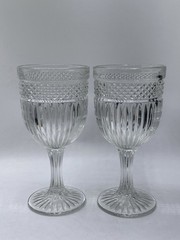 Vintage Libbey Radiant Water Wine Goblet Glasses Set of Two Discontinued