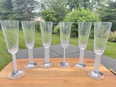 Mikasa Crystal Free Spirit Frost Flat Stem 6 Oz Wine Glasses 8.5”~6 Pc With Tag
