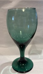 Vintage Libby Emerald Green Water/Wine Glasses W/Gold Rim Replacement Piece