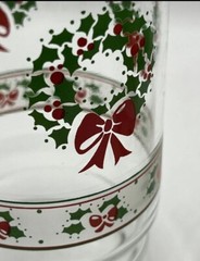 Christmas Double Old Fashion Glasses 6 Holly Wreath 14 Oz Vintage Victorian