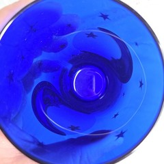 Vintage Whimsogothic CULVER Cobalt Blue 22K Gold Celestial Astrological Glasses
