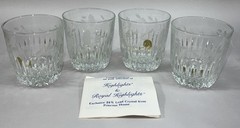 Princess House Crystal Glasses Etched #998 Floral 24% Lead