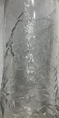 Arcoroc Clear Embossed Christmas Holly Tree Glass Tumblers VTG Set of 7