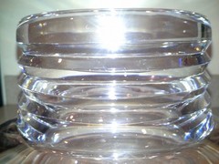 HUGE CRYSTAL CENTERPIECE BOWL / PUNCH BOWL, HAND CUT 24%, WAVE DESIGN, POLAND