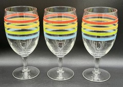 6 Official Fiesta Goblets Glasses Water Wine Blue Green Yellow Red