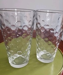 Libbey Hobnail Clear Drinking Glasses/Tumblers Dots Set Of 2 6″ By 3.5″ MCM