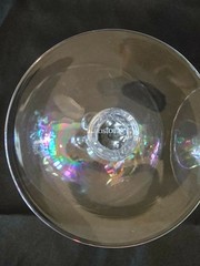 Set of 7 Fostoria Iridescent Rainbow Glass Champagne Sherbet Coupes Stemware
