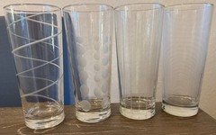 Mikasa Cheers Highball Glass Set of 4 – 19.75 oz Etched Crystal Drinkware 7 1/8″