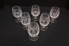 Set of 6 Waterford Crystal LISMORE Small Brandy Snifters Glasses Goblets 4.5″