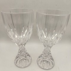 Set of 4 ~ Mikasa «PARK LANE» Crystal ~ Water Goblets ~ 6 3/4″ Tall
