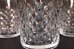 SET of 3 VTG WATERFORD Crystal ALANA Double Old Fashioned Glasses 4 3/8″ Tumbler