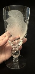 Vintage McBride Cameo Frosted Leaf Ice Tea Goblets Glasses 6.75” Tall Set of 7