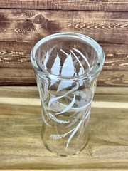 4 Vintage Tumblers Vtg Floral Glasses White Botanical W/ Gold. Retro Glasses.