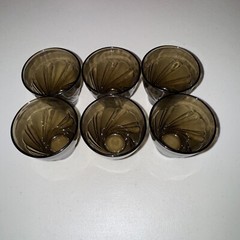 Vintage Vereco Brown Smoke Juice Glasses France Set Of 6